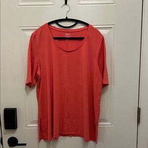 Chico's Vibrant Coral Short Sleeve Top size 3